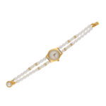 Eeshika 2 Lines Round Pearl Wrist Watch