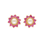 Red Rose Pearl Earrings