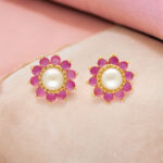 Red Rose Pearl Earrings