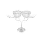 33 Grams Silver 2 Flower Haldi Kumkum Holder