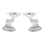 56 Grams Silver Elephant Pair Diyas