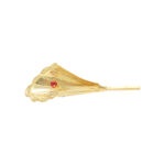 3 Grams Silver Lilly Flower With Red stone