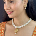 Picturesque Dual Line Pearl Necklace Set