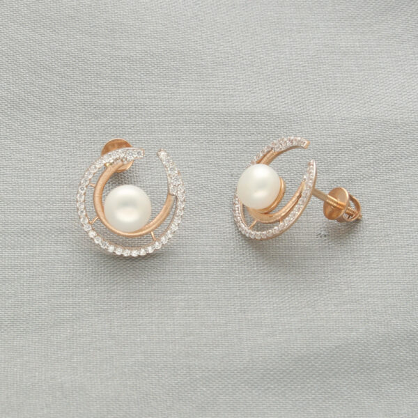 Imani 18KT Grams Rose Gold Pearl Earrings – Jagdamba Pearls