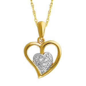Heart In Heart Diamond Pendent: