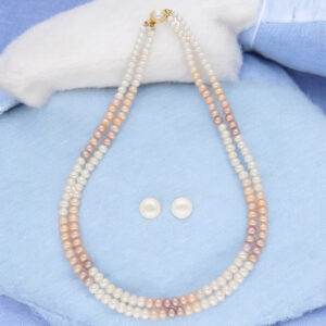 Tara 2 Lines Button Pearl Set