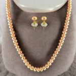 Pink Color Button Pearl Set