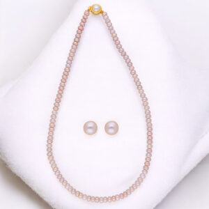 4-5 Mm Peach Button Pearl Set
