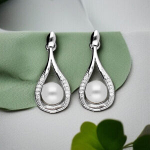 92.5 Silver Exclusive White Pearl Earrings