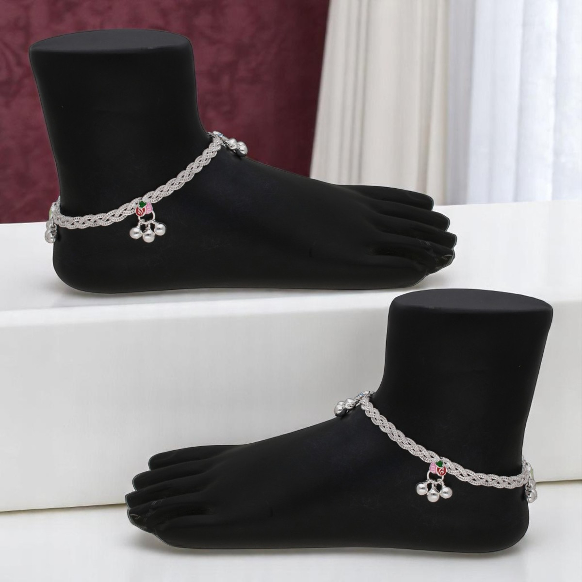 Vanya 27 Grams Silver Payal for Women jpearls