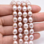 AAA Freshwater Oval 4-5 MM Peach Pearl String