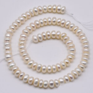 AAA Freshwater Button 5-6 MM White Pearl String