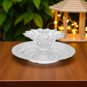 Floral Silver Pooja Diya By Sri Jagdamba Pearls