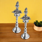 269 Grams Floral Samay Silver Diya's