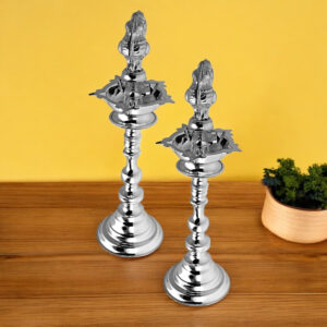 269 Grams Floral Samay Silver Diya's