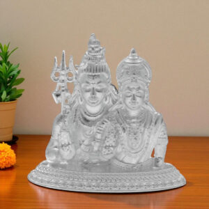 64 Grams Shiv Parvathi Silver Idol