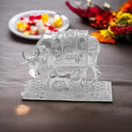 35 Grams Kamdhenu Cow with Calf Silver Idol