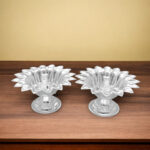63 Grams Flower Shape Silver Diya