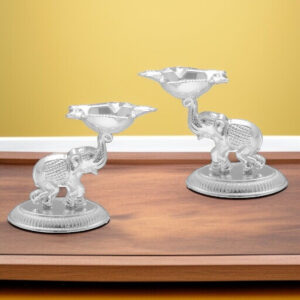 56 Grams Silver Elephant Pair Diyas
