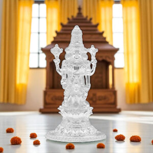 15 Grams Silver Lord Balaji Idol with Goddess Lakshmi Idol