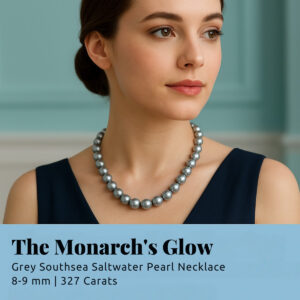 The Monarchas Glowing Grey Southsea Saltwater Pearl Necklace