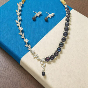 Regal Ember Pearl Necklace Set