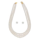 Oni 3 Lines Pearl Necklace Set