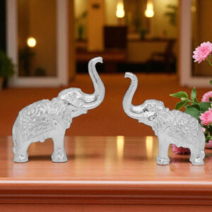 Silver Elephant Pair Idol