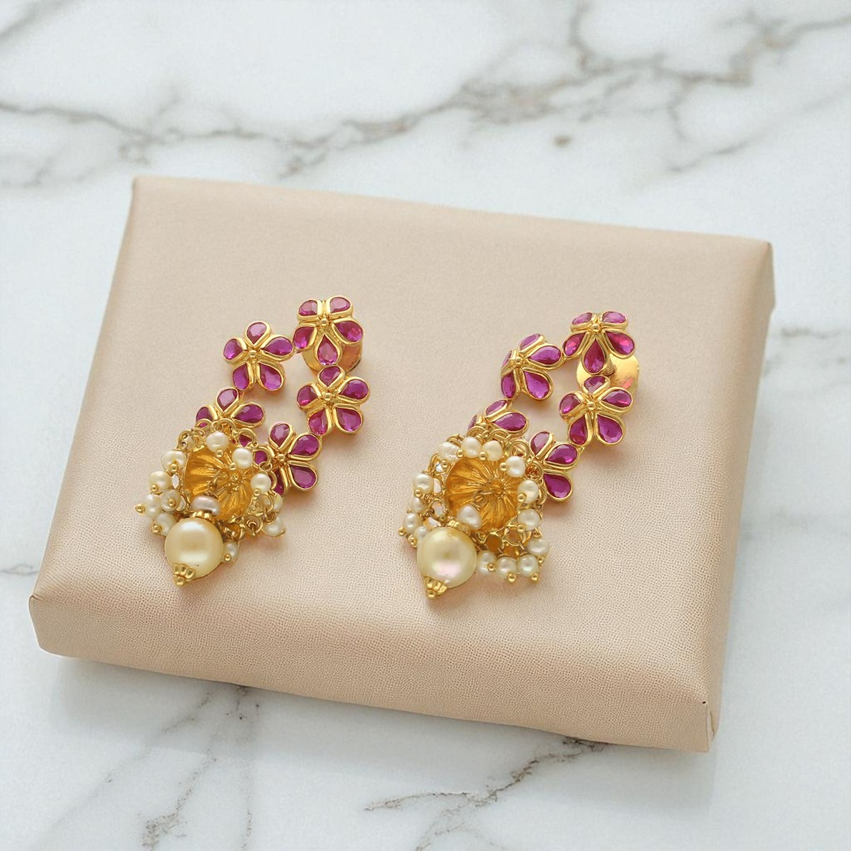 The Mar Queen 22Kt Designer Gold Earrings – Jagdamba Pearls