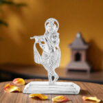 Lord Krishna Silver Idol