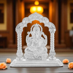 Silver Temple Ganesh Idol