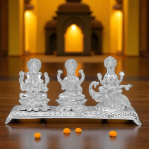 Goddess Lakshmi Ganesh Silver Idols