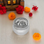 25 Grams Silver Antique Elephant kumkum bharani