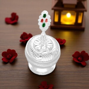 9 Grams Silver Vintage Peacock Kumkum Box