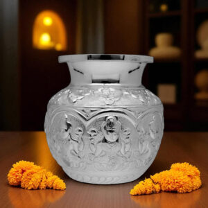 Goddess Dhana Laxmi Silver Kalash