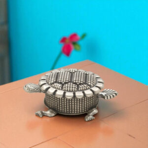 27 Grams Tortoise Design Silver KumKum Box
