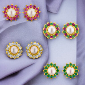 Set Of 4 Flower Pair Earrings