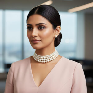 Naira 4 Lines Pearl Choker Set