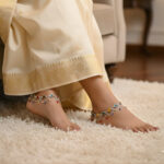 55.96 Grams Latest stones Silver Payal