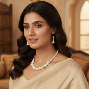 Veridian Chic Piece Designer Pearl Necklace Set