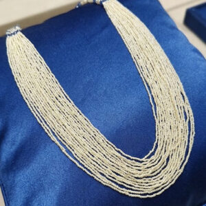 Layered Ivory Seed Pearl Long Necklace